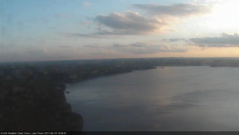Lake Travis webcam, April 18, 2017 6:45 PM CT