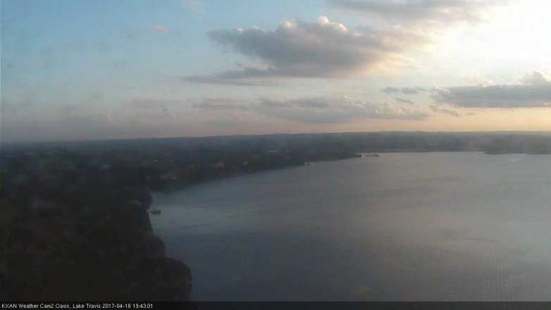 Lake Travis webcam, April 18, 2017 6:55 PM CT