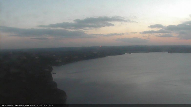 Lake Travis webcam, April 18, 2017 7:10 PM CT