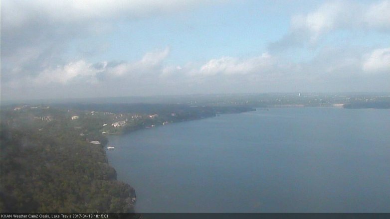 Lake Travis webcam, April 19, 2017 9:30 AM CT