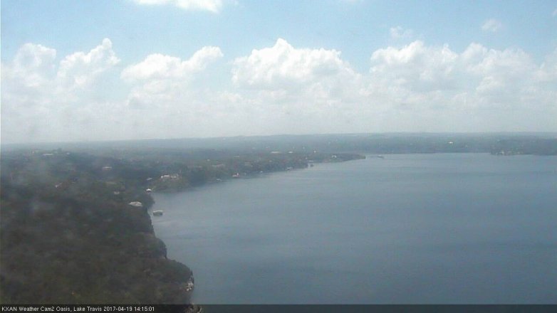 Lake Travis webcam, April 19, 2017 1:30 PM CT