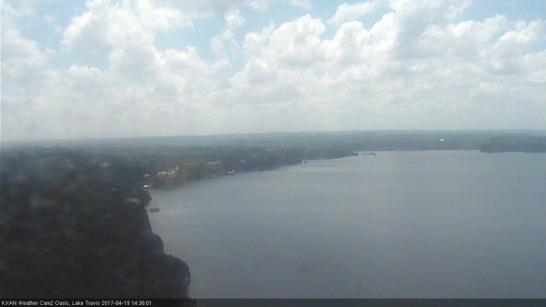 Lake Travis webcam, April 19, 2017 1:40 PM CT