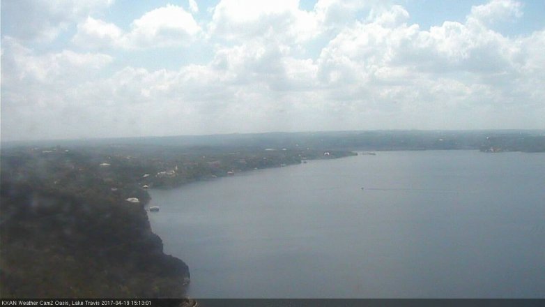 Lake Travis webcam, April 19, 2017 2:35 PM CT