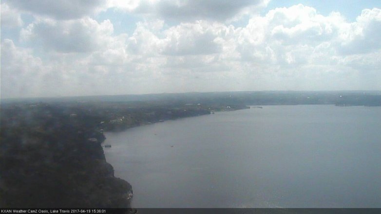 Lake Travis webcam, April 19, 2017 2:55 PM CT