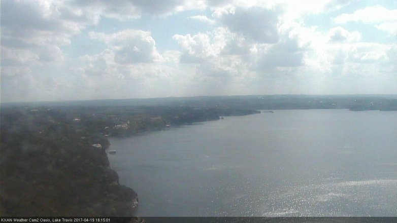 Lake Travis webcam, April 19, 2017 3:25 PM CT