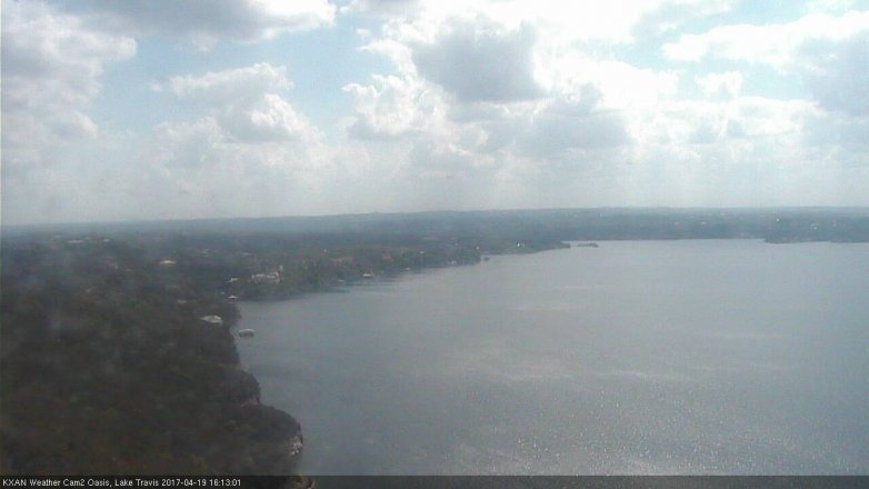 Lake Travis webcam, April 19, 2017 3:35 PM CT