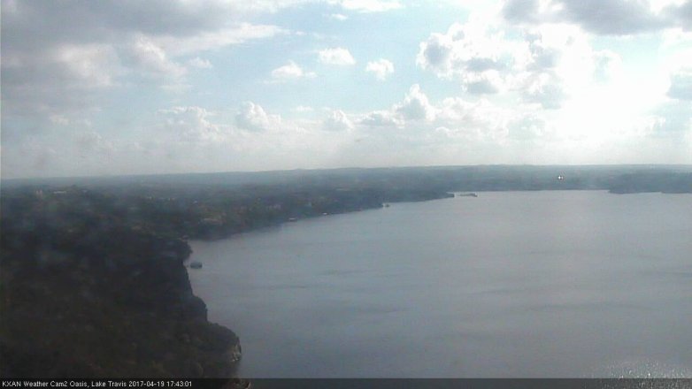 Lake Travis webcam, April 19, 2017 5:00 PM CT