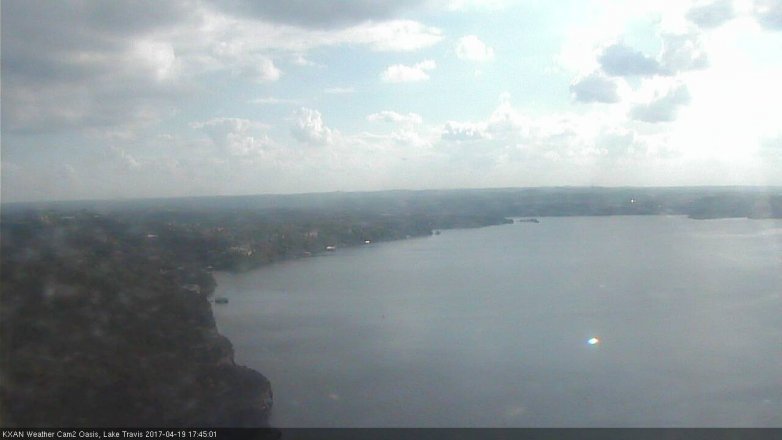 Lake Travis webcam, April 19, 2017 5:05 PM CT