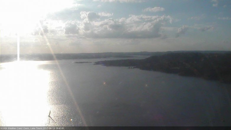Lake Travis webcam, April 19, 2017 5:55 PM CT