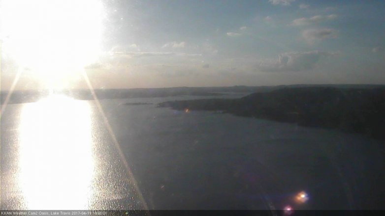 Lake Travis webcam, April 19, 2017 6:20 PM CT