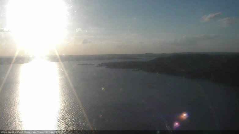 Lake Travis webcam, April 19, 2017 6:35 PM CT