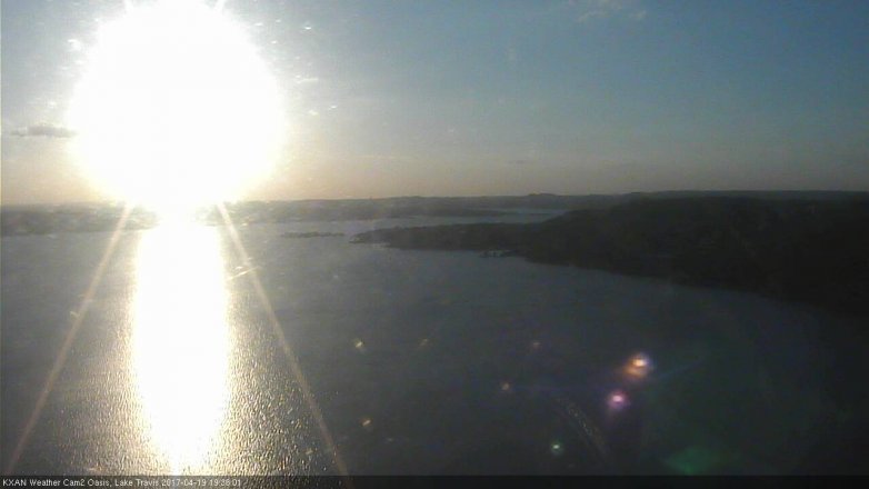 Lake Travis webcam, April 19, 2017 6:50 PM CT