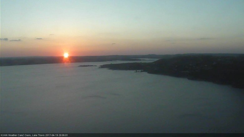 Lake Travis webcam, April 19, 2017 7:25 PM CT