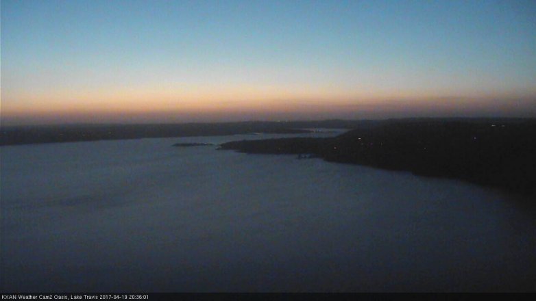 Lake Travis webcam, April 19, 2017 7:35 PM CT
