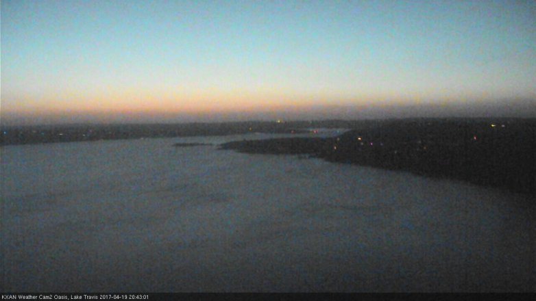 Lake Travis webcam, April 19, 2017 7:45 PM CT