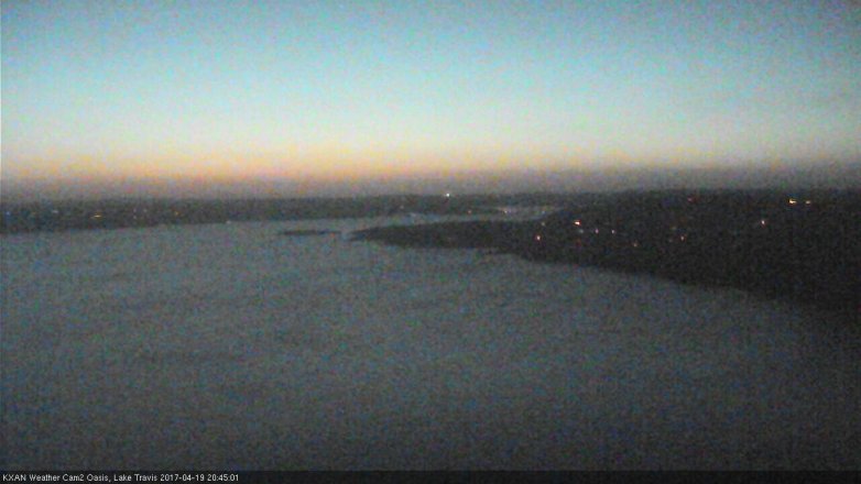 Lake Travis webcam, April 19, 2017 8:05 PM CT