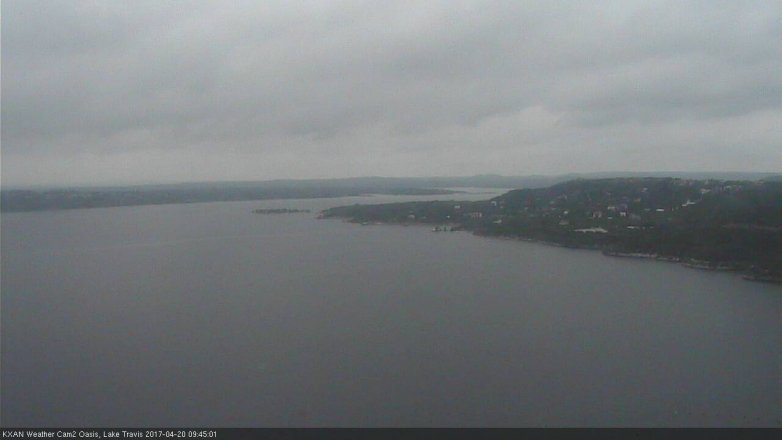 Lake Travis webcam, April 20, 2017 9:05 AM CT