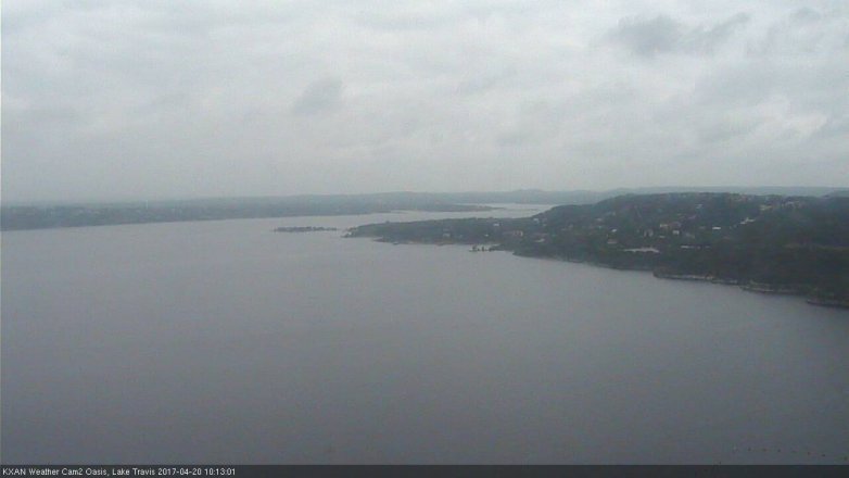 Lake Travis webcam, April 20, 2017 9:30 AM CT