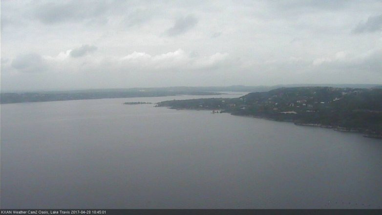 Lake Travis webcam, April 20, 2017 9:55 AM CT
