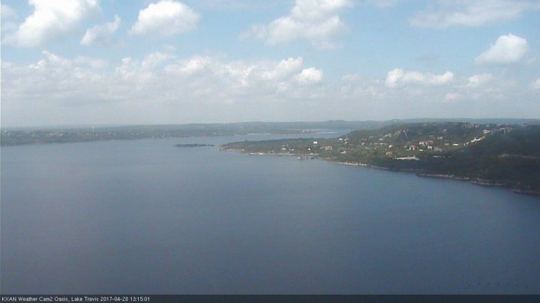 Lake Travis webcam, April 20, 2017 12:25 PM CT