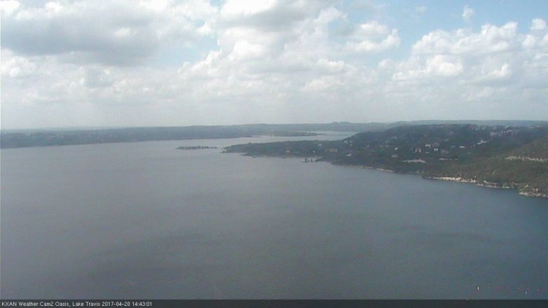 Lake Travis webcam, April 20, 2017 2:00 PM CT