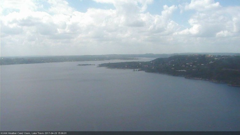 Lake Travis webcam, April 20, 2017 2:20 PM CT