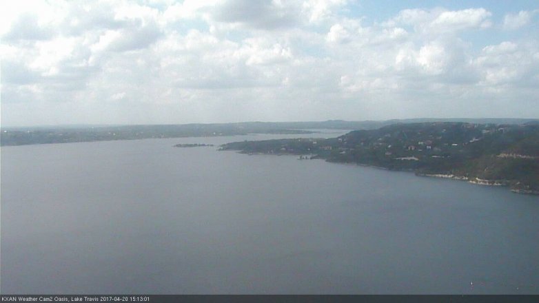 Lake Travis webcam, April 20, 2017 2:35 PM CT