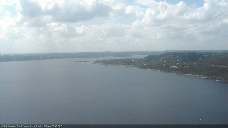 Lake Travis webcam, April 20, 2017 3:00 PM CT