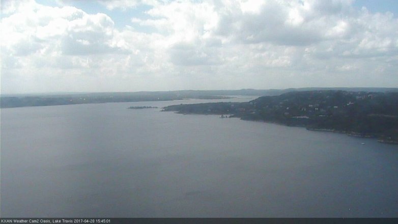 Lake Travis webcam, April 20, 2017 3:10 PM CT