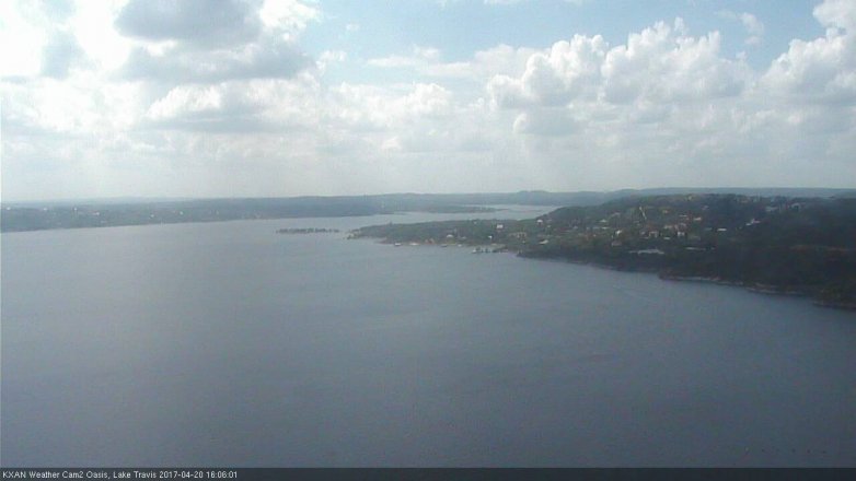 Lake Travis webcam, April 20, 2017 3:30 PM CT