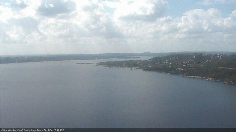 Lake Travis webcam, April 20, 2017 3:35 PM CT