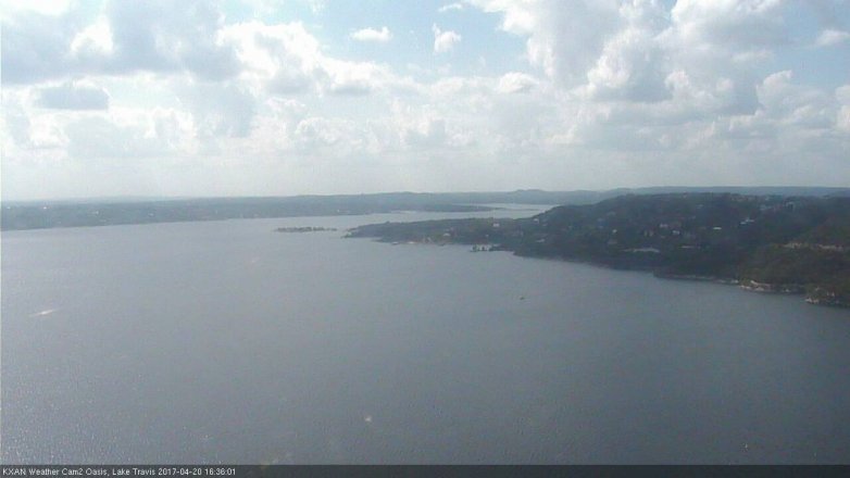 Lake Travis webcam, April 20, 2017 3:40 PM CT