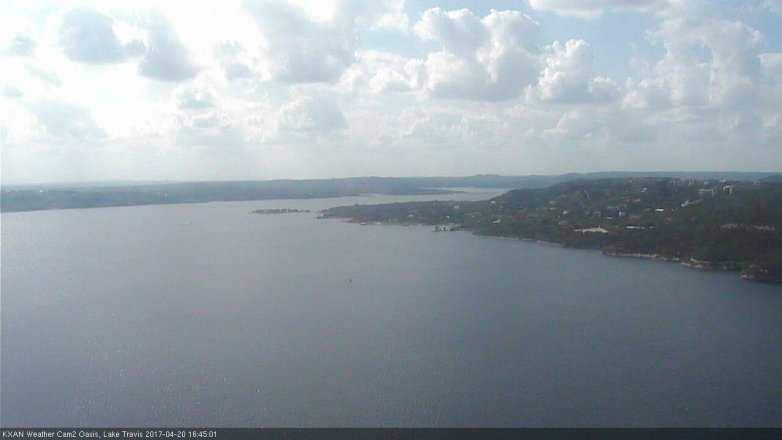 Lake Travis webcam, April 20, 2017 3:45 PM CT