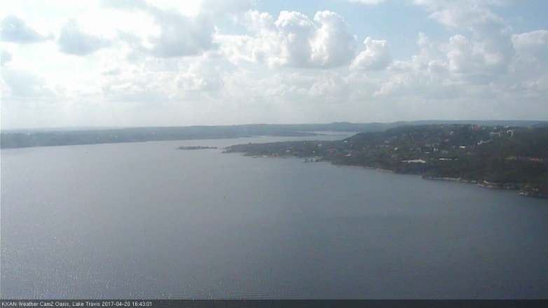 Lake Travis webcam, April 20, 2017 3:50 PM CT