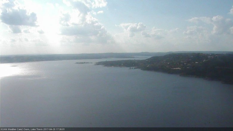 Lake Travis webcam, April 20, 2017 4:55 PM CT