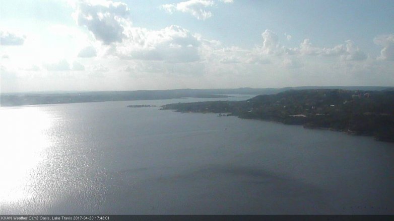 Lake Travis webcam, April 20, 2017 5:00 PM CT