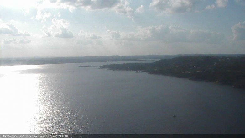 Lake Travis webcam, April 20, 2017 5:10 PM CT