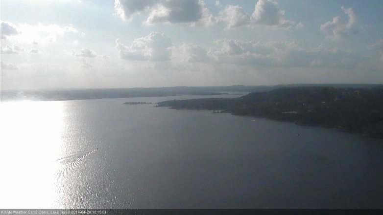 Lake Travis webcam, April 20, 2017 5:25 PM CT