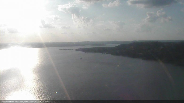Lake Travis webcam, April 20, 2017 5:45 PM CT