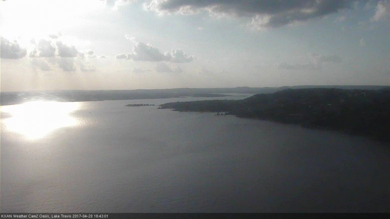 Lake Travis webcam, April 20, 2017 6:00 PM CT