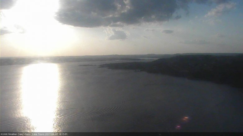Lake Travis webcam, April 20, 2017 6:25 PM CT
