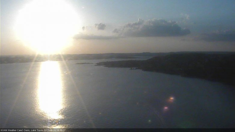 Lake Travis webcam, April 20, 2017 6:40 PM CT
