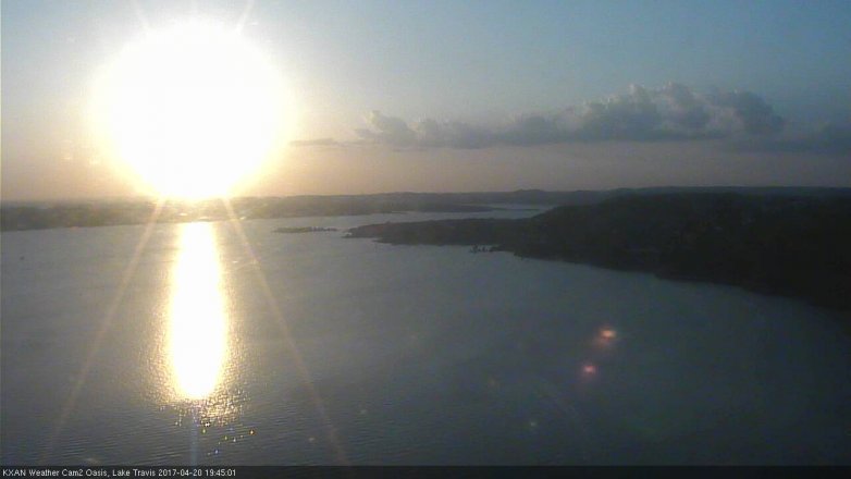 Lake Travis webcam, April 20, 2017 6:50 PM CT