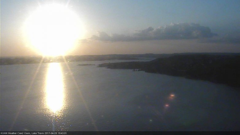 Lake Travis webcam, April 20, 2017 7:00 PM CT