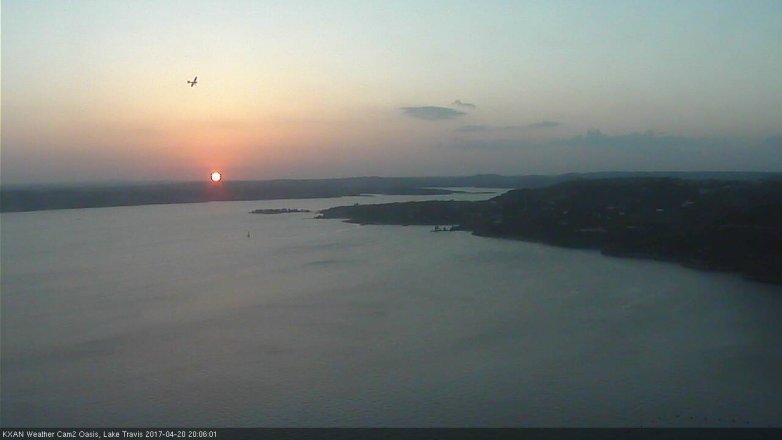 Lake Travis webcam, April 20, 2017 7:15 PM CT