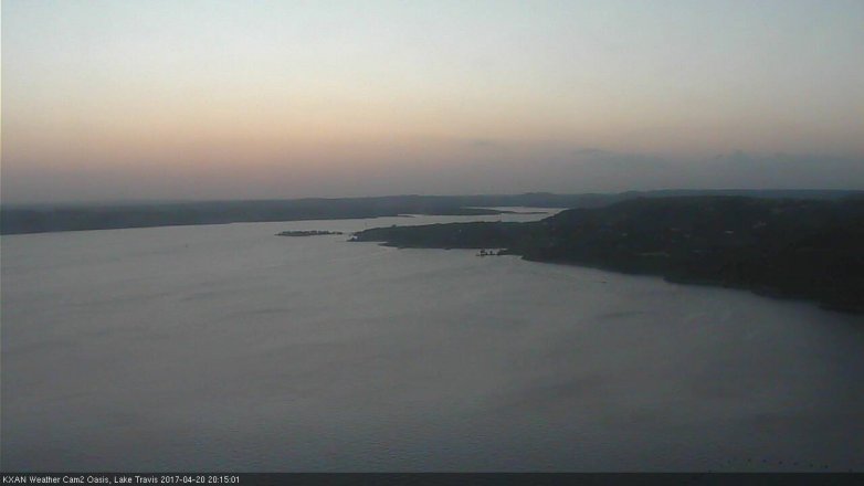 Lake Travis webcam, April 20, 2017 7:25 PM CT