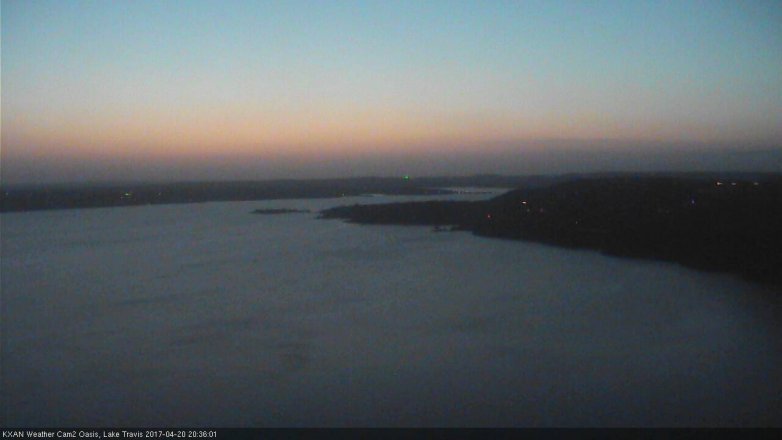 Lake Travis webcam, April 20, 2017 7:35 PM CT