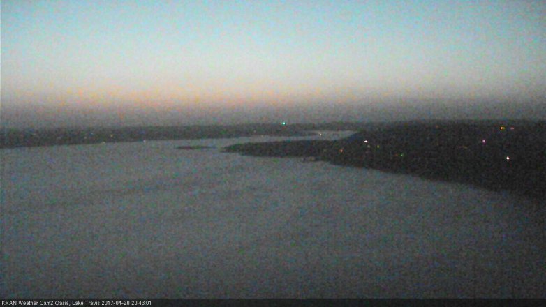 Lake Travis webcam, April 20, 2017 8:00 PM CT