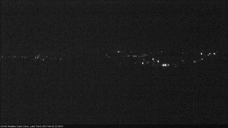 Lake Travis webcam, April 20, 2017 9:45 PM CT