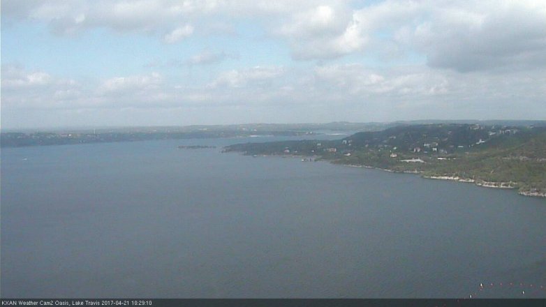 Lake Travis webcam, April 21, 2017 9:35 AM CT